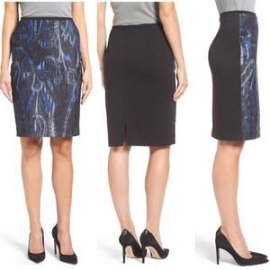 T TAHARI SLOANNE PENCIL‎ SKIRT 4 CAREER WEAR OFFICE ABSTRACT ARTSY
